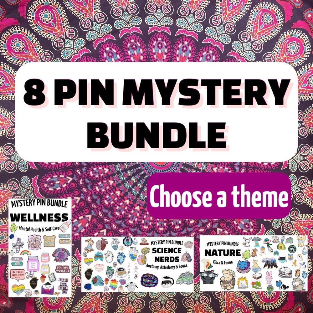 8 PINS BUNDLE Custom Theme Choice Surprise Bulk Pin Lot Stocking Stuffer Gifts